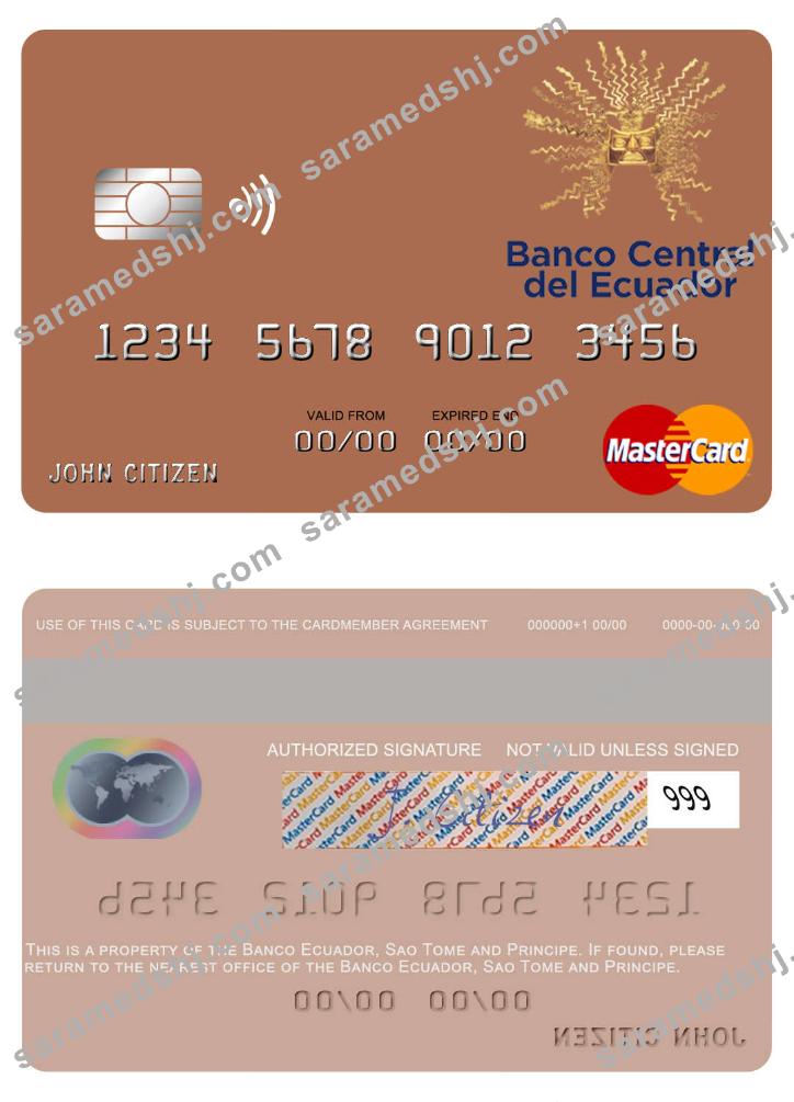 Sao Tome and Principe Banco Ecuador mastercard